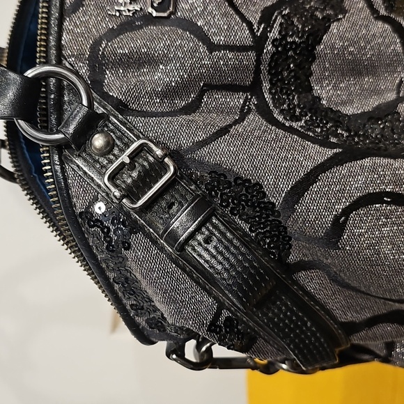 Coach 2010 Grey Fabric and Sequins Madison Op Art Sophia Satchel EUC w/Dustbag - Picture 7 of 16